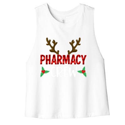 Pharmacy Crew Christmas Pharm Nurse Pharmacist Tech Squad Gift Women's Racerback Cropped Tank