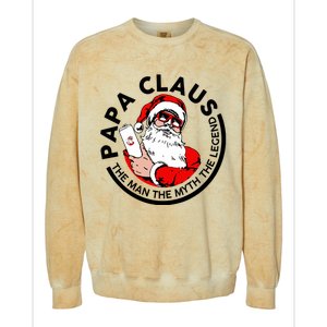 Papa Claus Christmas The The Myth The Legend Great Gift Colorblast Crewneck Sweatshirt