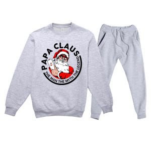 Papa Claus Christmas The The Myth The Legend Great Gift Premium Crewneck Sweatsuit Set