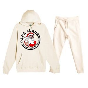 Papa Claus Christmas The The Myth The Legend Great Gift Premium Hooded Sweatsuit Set