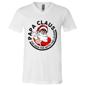 Papa Claus Christmas The The Myth The Legend Great Gift V-Neck T-Shirt