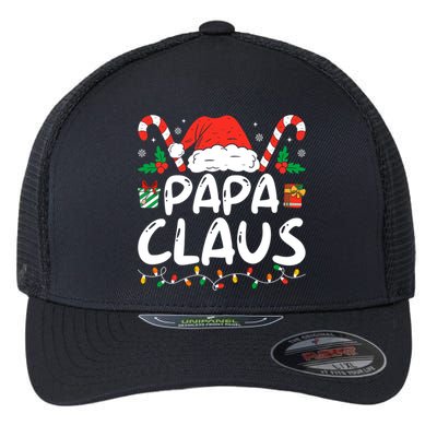 Papa Claus Christmas Lights Matching Family Pajama Gift Flexfit Unipanel Trucker Cap