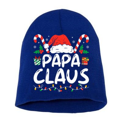 Papa Claus Christmas Lights Matching Family Pajama Gift Short Acrylic Beanie