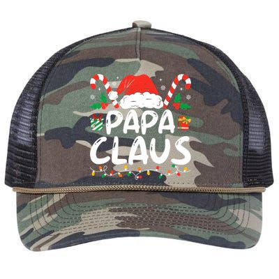 Papa Claus Christmas Lights Matching Family Pajama Gift Retro Rope Trucker Hat Cap