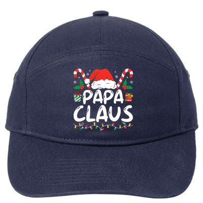 Papa Claus Christmas Lights Matching Family Pajama Gift 7-Panel Snapback Hat