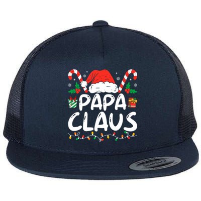 Papa Claus Christmas Lights Matching Family Pajama Gift Flat Bill Trucker Hat