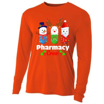 Pharmacy Crew Christmas Pills Snow Reindeer Santa Claus Gift Cooling Performance Long Sleeve Crew