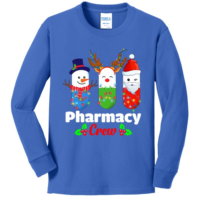 Pharmacy Crew Christmas Pills Snow Reindeer Santa Claus Gift Kids Long Sleeve Shirt