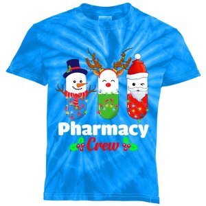 Pharmacy Crew Christmas Pills Snow Reindeer Santa Claus Gift Kids Tie-Dye T-Shirt