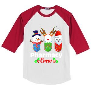 Pharmacy Crew Christmas Pills Snow Reindeer Santa Claus Gift Kids Colorblock Raglan Jersey