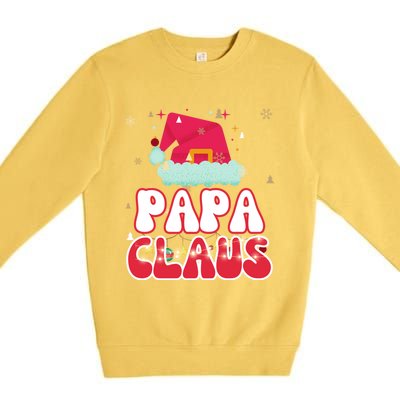 Papa Claus Christmas Lights Pajama Family Matching Gift Premium Crewneck Sweatshirt