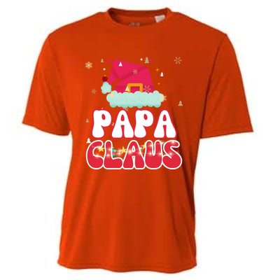 Papa Claus Christmas Lights Pajama Family Matching Gift Cooling Performance Crew T-Shirt