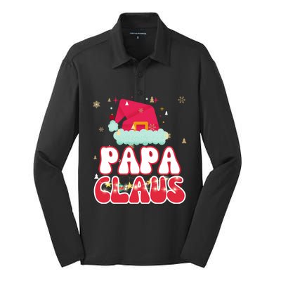 Papa Claus Christmas Lights Pajama Family Matching Gift Silk Touch Performance Long Sleeve Polo