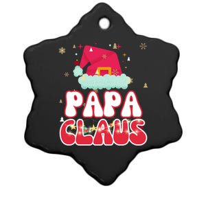 Papa Claus Christmas Lights Pajama Family Matching Gift Ceramic Star Ornament