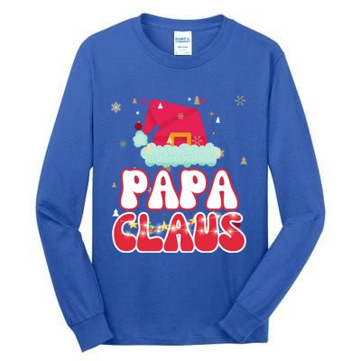 Papa Claus Christmas Lights Pajama Family Matching Gift Tall Long Sleeve T-Shirt