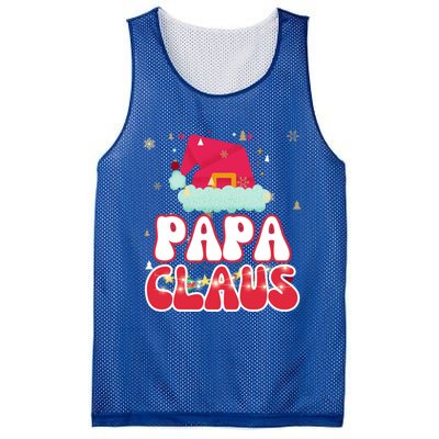 Papa Claus Christmas Lights Pajama Family Matching Gift Mesh Reversible Basketball Jersey Tank