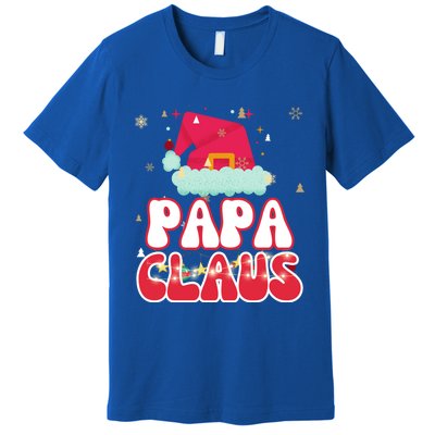 Papa Claus Christmas Lights Pajama Family Matching Gift Premium T-Shirt