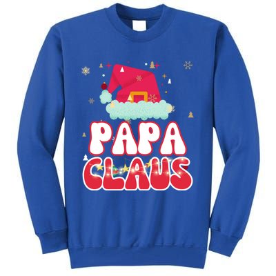 Papa Claus Christmas Lights Pajama Family Matching Gift Tall Sweatshirt