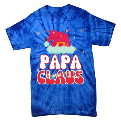 Papa Claus Christmas Lights Pajama Family Matching Gift Tie-Dye T-Shirt