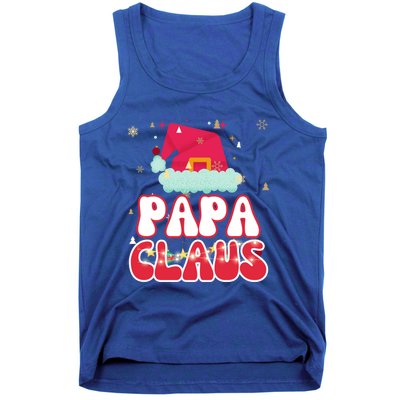 Papa Claus Christmas Lights Pajama Family Matching Gift Tank Top