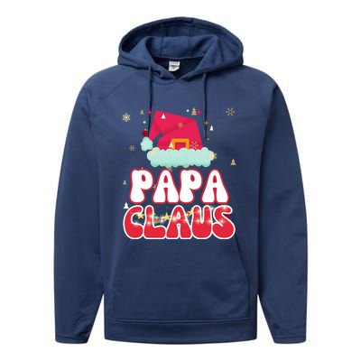 Papa Claus Christmas Lights Pajama Family Matching Gift Performance Fleece Hoodie