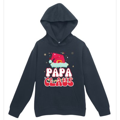 Papa Claus Christmas Lights Pajama Family Matching Gift Urban Pullover Hoodie