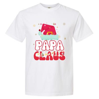 Papa Claus Christmas Lights Pajama Family Matching Gift Garment-Dyed Heavyweight T-Shirt