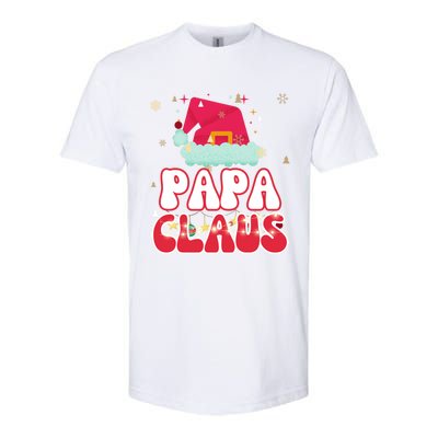 Papa Claus Christmas Lights Pajama Family Matching Gift Softstyle CVC T-Shirt