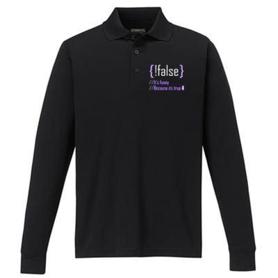 Programming Code Computer Science Web Software Developer Gift Performance Long Sleeve Polo