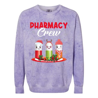 Pharmacy Crew Christmas Pills Snow Reindeer Santa Claus Meaningful Gift Colorblast Crewneck Sweatshirt