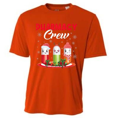 Pharmacy Crew Christmas Pills Snow Reindeer Santa Claus Meaningful Gift Cooling Performance Crew T-Shirt