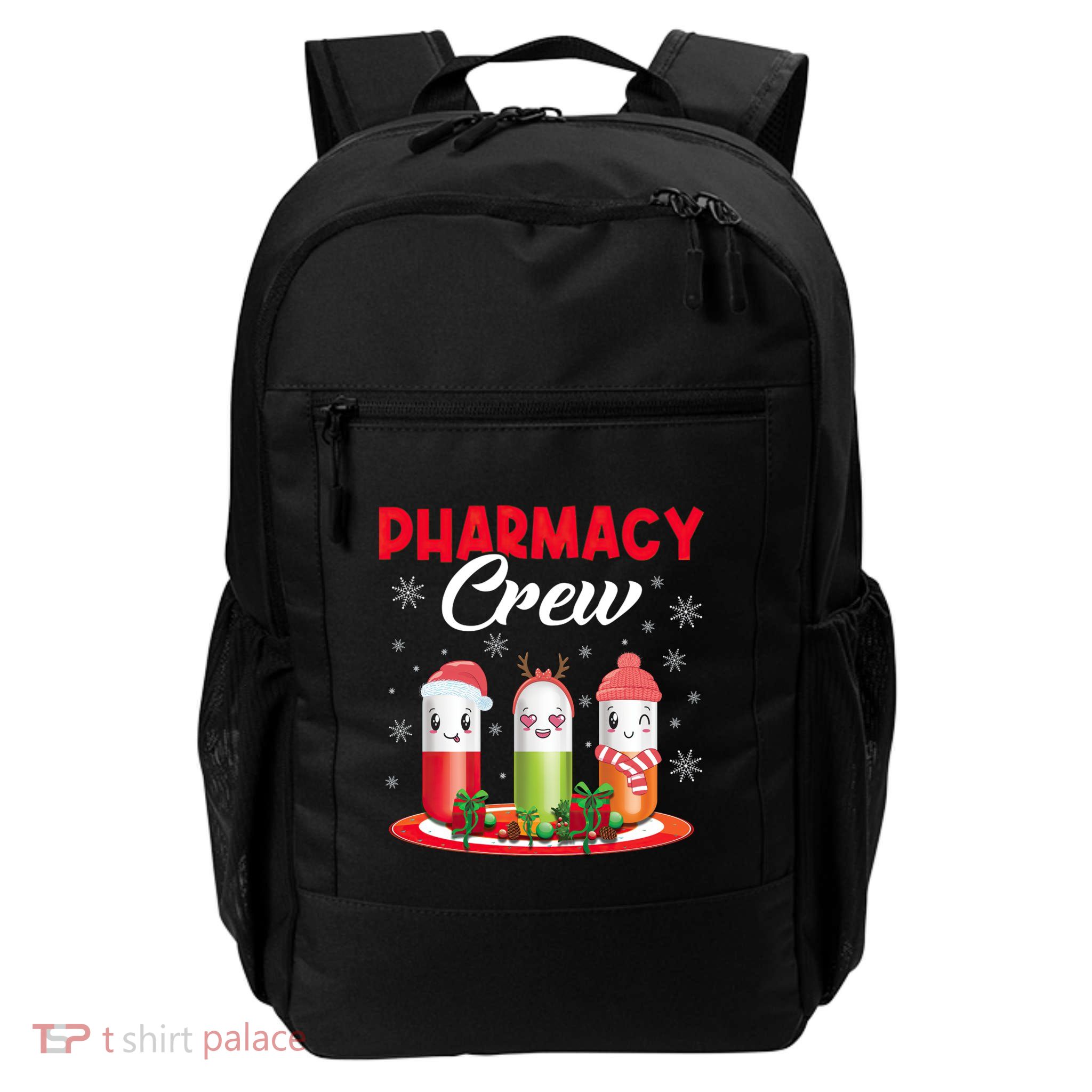 Pharmacy Crew Christmas Pills Snow Reindeer Santa Claus Meaningful Gift Backpack