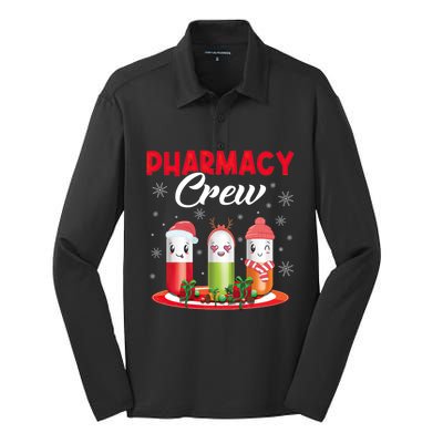 Pharmacy Crew Christmas Pills Snow Reindeer Santa Claus Meaningful Gift Silk Touch Performance Long Sleeve Polo