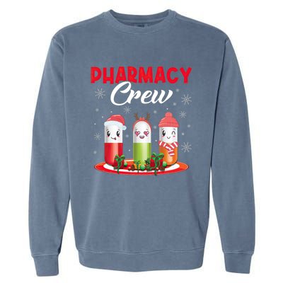 Pharmacy Crew Christmas Pills Snow Reindeer Santa Claus Meaningful Gift Garment-Dyed Sweatshirt