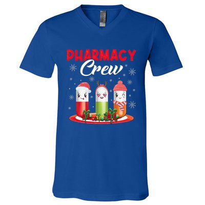 Pharmacy Crew Christmas Pills Snow Reindeer Santa Claus Meaningful Gift V-Neck T-Shirt