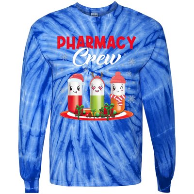 Pharmacy Crew Christmas Pills Snow Reindeer Santa Claus Meaningful Gift Tie-Dye Long Sleeve Shirt