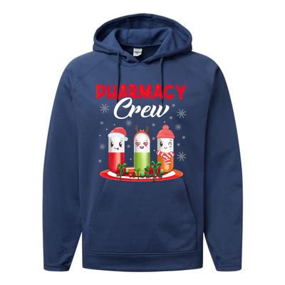 Pharmacy Crew Christmas Pills Snow Reindeer Santa Claus Meaningful Gift Performance Fleece Hoodie