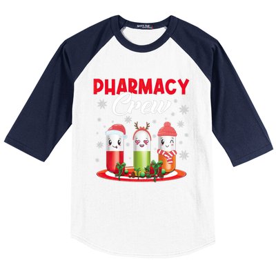 Pharmacy Crew Christmas Pills Snow Reindeer Santa Claus Meaningful Gift Baseball Sleeve Shirt