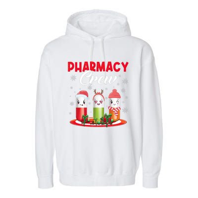 Pharmacy Crew Christmas Pills Snow Reindeer Santa Claus Meaningful Gift Garment-Dyed Fleece Hoodie