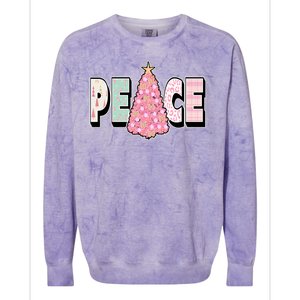 Peace Christmas Cute Holiday Gift Colorblast Crewneck Sweatshirt