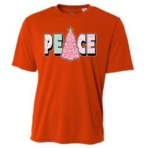 Peace Christmas Cute Holiday Gift Cooling Performance Crew T-Shirt