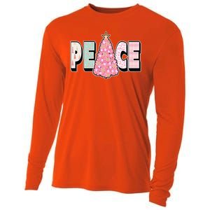 Peace Christmas Cute Holiday Gift Cooling Performance Long Sleeve Crew