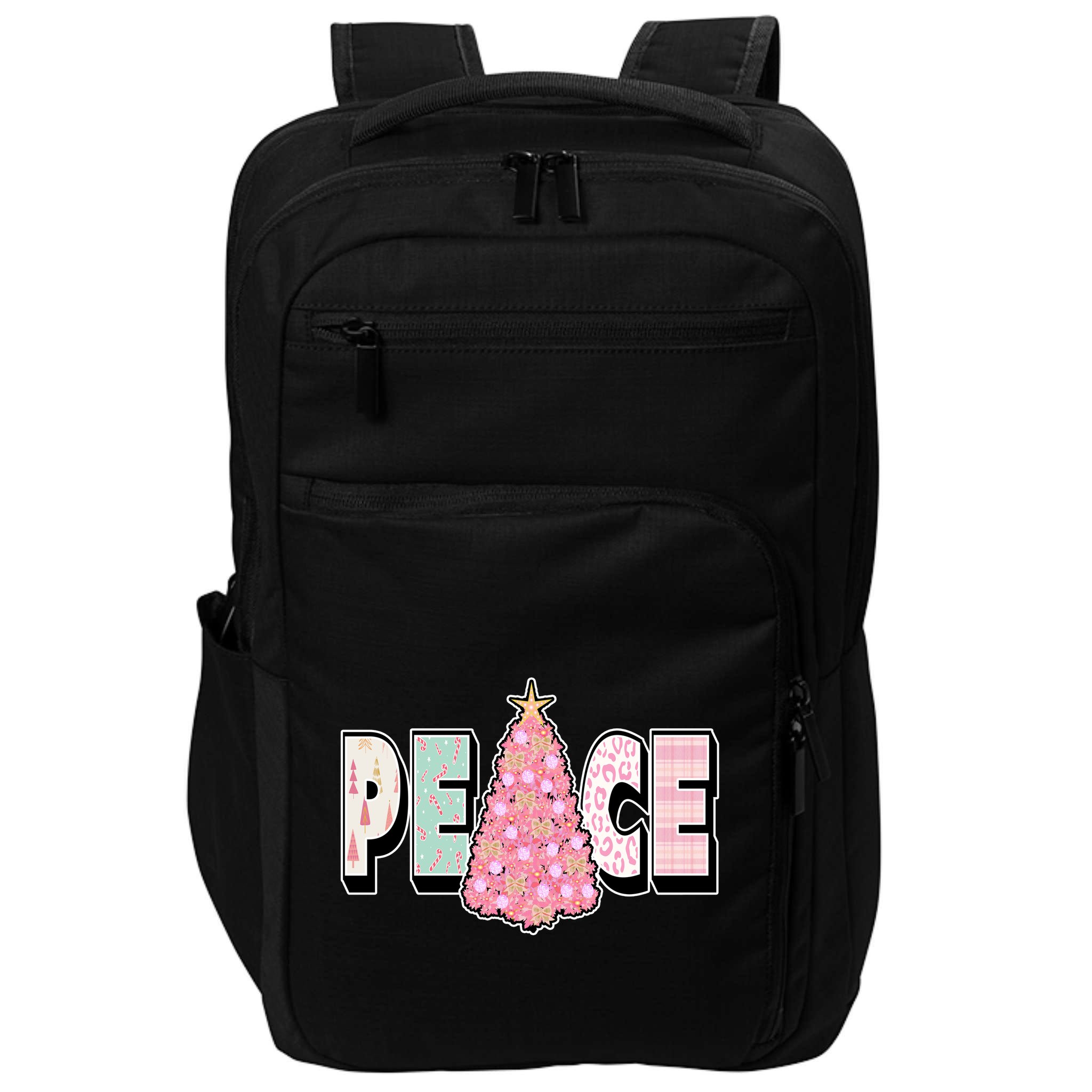 Peace Christmas Cute Holiday Gift Impact Tech Backpack