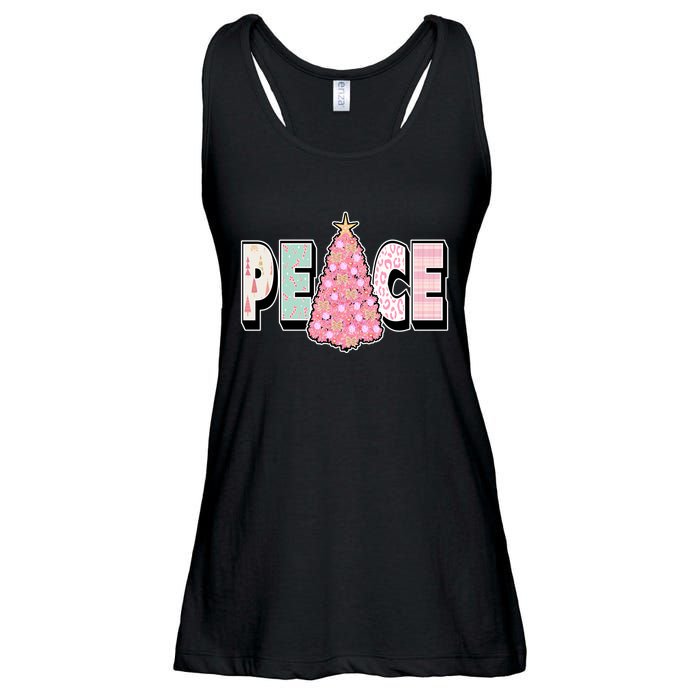 Peace Christmas Cute Holiday Gift Ladies Essential Flowy Tank