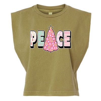 Peace Christmas Cute Holiday Gift Garment-Dyed Women's Muscle Tee