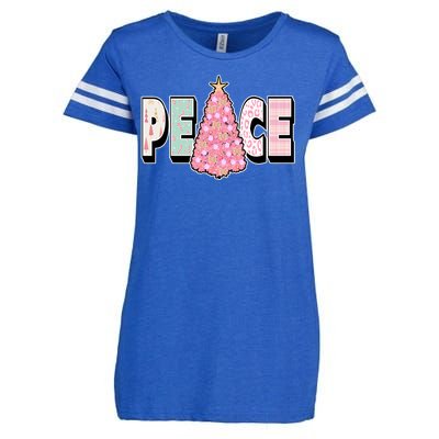 Peace Christmas Cute Holiday Gift Enza Ladies Jersey Football T-Shirt