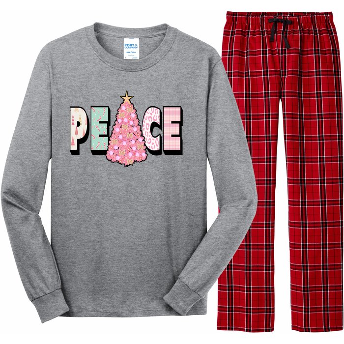 Peace Christmas Cute Holiday Gift Long Sleeve Pajama Set