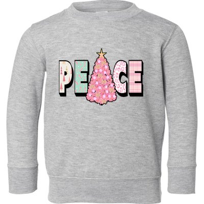 Peace Christmas Cute Holiday Gift Toddler Sweatshirt