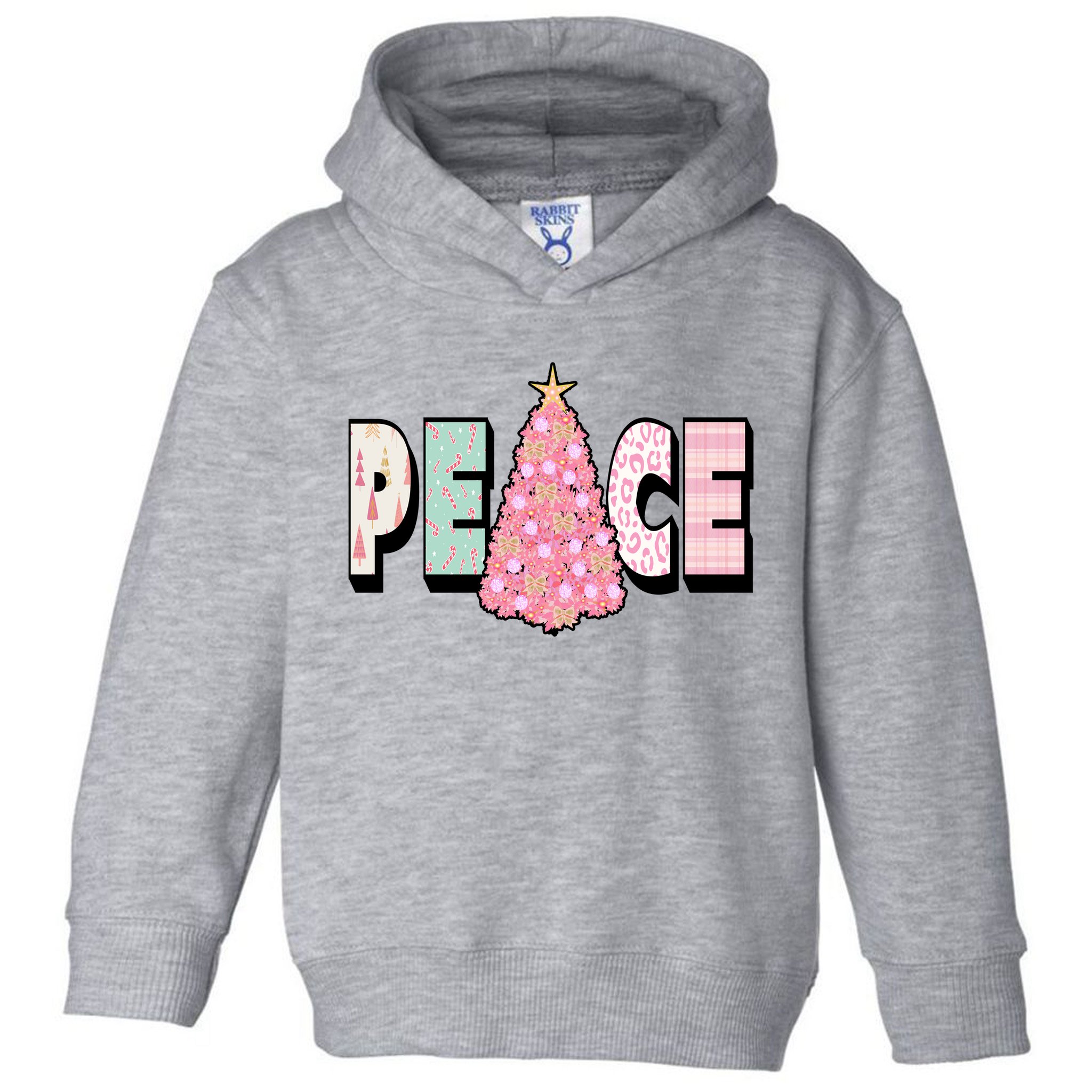 Peace Christmas Cute Holiday Gift Toddler Hoodie