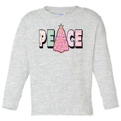 Peace Christmas Cute Holiday Gift Toddler Long Sleeve Shirt